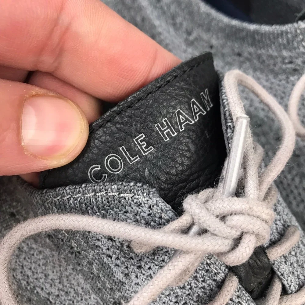 Cole Haan 2.Zerogrand Stitchlite Oxford Mens 11M Gray Knit Derby Dress Sneaker